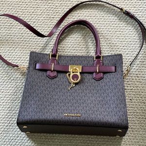Michael Kors Hamilton Md Satchel Crossbody Merlot